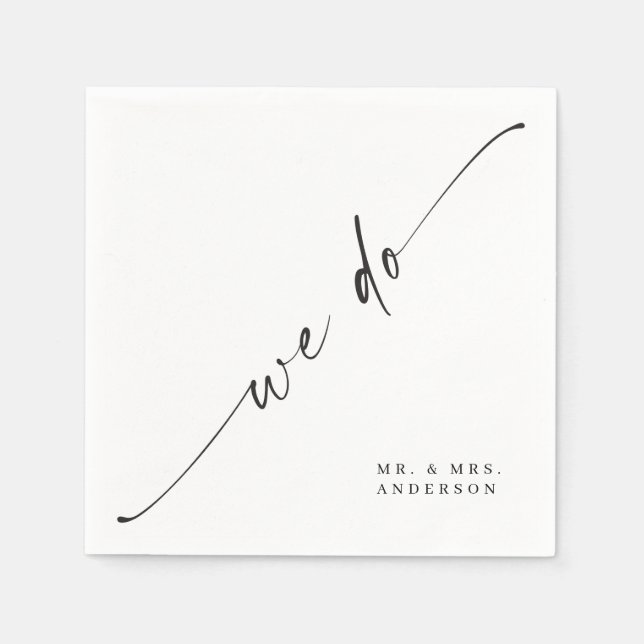 Classic Elegance Wedding Cocktail Napkin Serviette (Vorderseite)