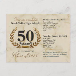 Classic Elegant 50. High School Wiedersehen - 2 Ta Postkarte