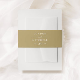 Classic Elegant Antique Gold Wedding Monogram Einladungsbanderole