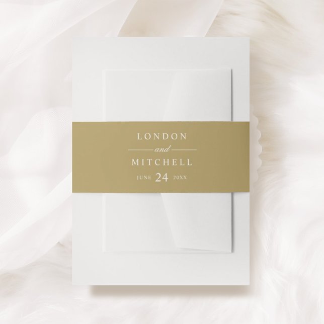 Classic Elegant Antique Gold Wedding Monogram Einladungsbanderole (Von Creator hochgeladen)