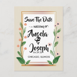 Classic & Elegant Ausgezeichnet Save the Date Ankündigungspostkarte