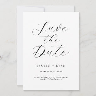 Classic Elegant Black and White Save the Date Einladung