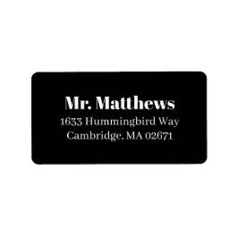 Classic Elegant Black Wedding Rücksendeadresse Adressaufkleber