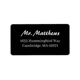 Classic Elegant Black Wedding Rücksendeadresse Adressaufkleber