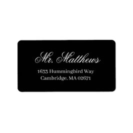 Classic Elegant Black Wedding Rücksendeadresse Adressaufkleber