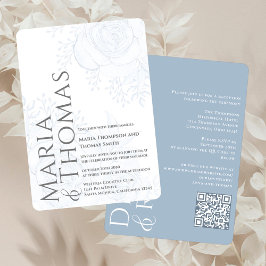 Classic Elegant Bold Typografy Dusty Blue UAWG Einladung