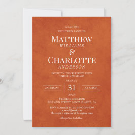 Classic Elegant Burnt Orange Wedding Einladung