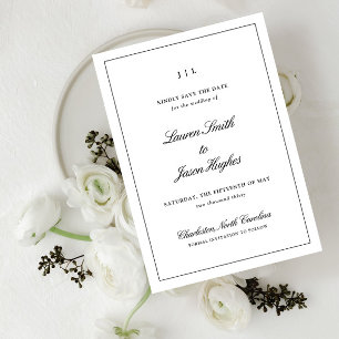 Classic Elegant Calligraphy Monogram Wedding Save The Date