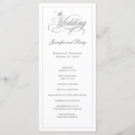Classic Elegant Calligraphy Script Wedding Program Programm