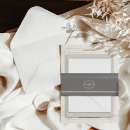 Classic Elegant Chic Gray Wedding Monogram Einladungsbanderole