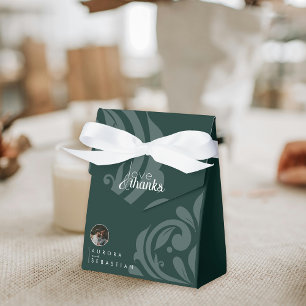 Classic Elegant Damask Phthalo Green Wedding Geschenkschachtel