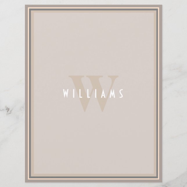 Classic Elegant Family Monogram Notepad (Vorderseite)