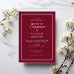 Classic Elegant Formal Burgundy Red Wedding Einladung<br><div class="desc">Classic Elegant Formal Burgundy Red Wedding Einladung</div>