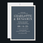 Classic Elegant formale Blue Border Frame Wedding Einladung<br><div class="desc">Classic Elegant formale Navy Blue Border Frame Wedding Einladung</div>
