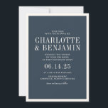 Classic Elegant formale Blue Border Frame Wedding Einladung<br><div class="desc">Classic Elegant formale Navy Blue Border Frame Wedding Einladung</div>