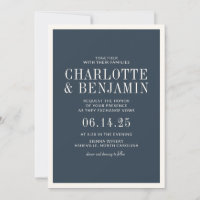 Classic Elegant formale Blue Border Frame Wedding