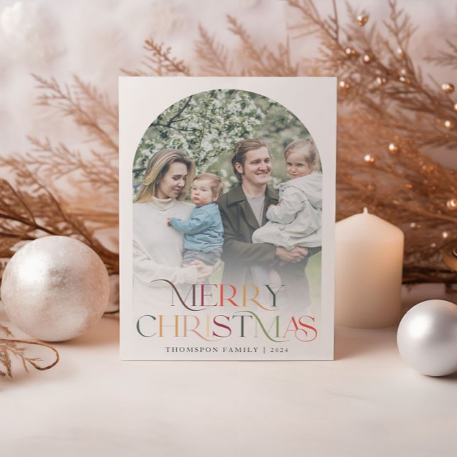 Classic Elegant Frohe Weihnachten Zwei Foto (Von Creator hochgeladen)