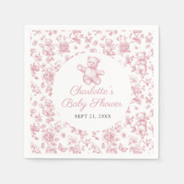 Classic Elegant Girl Baby Shower Toile de Jouy Serviette