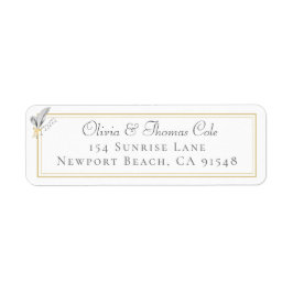 Classic Elegant Gold Frame Lily Floral Wedding