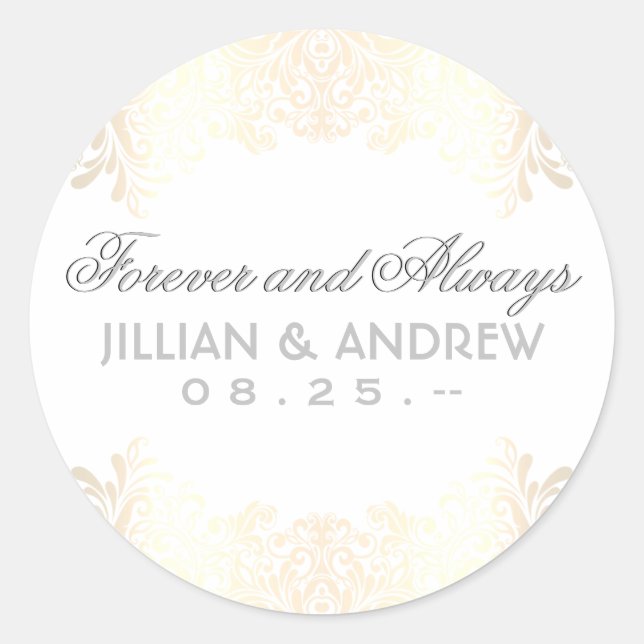 Classic Elegant Gold Monogram Fevor Classic Runder Aufkleber (Vorderseite)