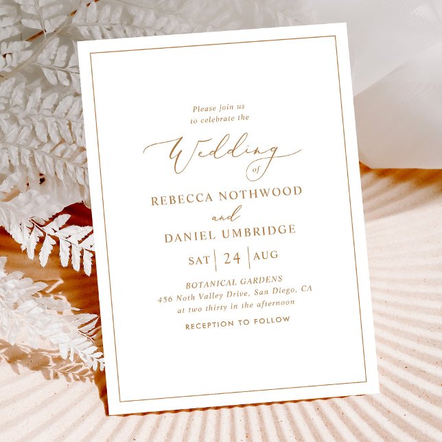 Classic Elegant Gold Wedding Einladung (Von Creator hochgeladen)
