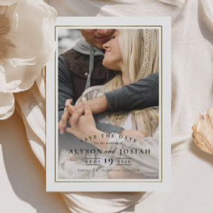 Classic Elegant Gold Wedding Foto Save The Date