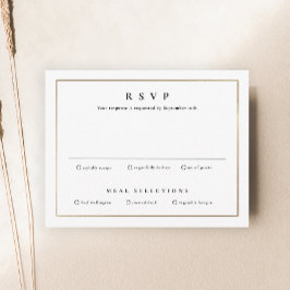 Classic Elegant Gold Wedding RSVP Karte