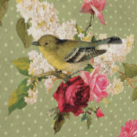 Classic Elegant Green Polka Dot Bird auf Florals