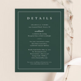 Classic Elegant Green Wedding Details Begleitkarte