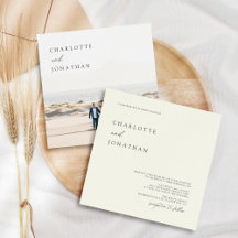 Classic Elegant Ivory Foto Square Wedding