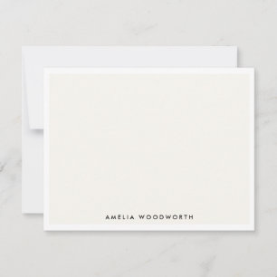 Classic Elegant Ivory White Minimalistisch Chic Tr Mitteilungskarte