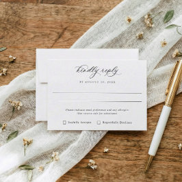 Classic Elegant Meal Options Old Money Wedding RSVP Karte