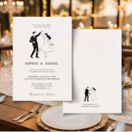 Classic Elegant Minimalist Hand Drawn Line Einladung