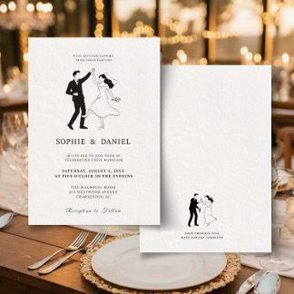 Classic Elegant Minimalist Hand Drawn Line Einladung