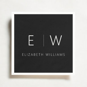 Classic Elegant Modernes, Minimalistisches Schwarz Serviette