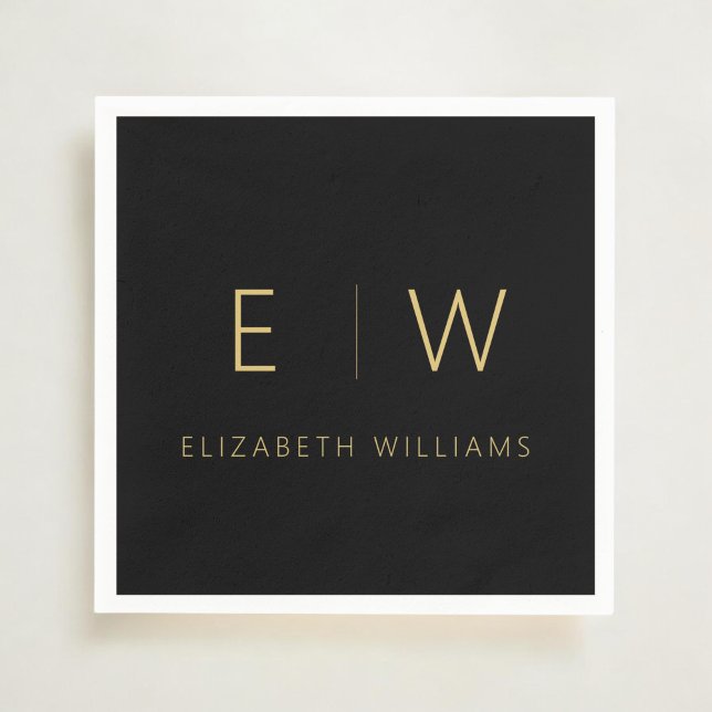 Classic Elegant Modernes Minimalistisches Schwarze Serviette (Von Creator hochgeladen)