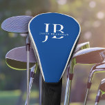 Classic Elegant Monogram und Name Blue Golf Headcover<br><div class="desc">Die klassische Optik in sportlich-blau-weiß macht dieses Cover mit dem Golfkopf zu einem Geschenk oder einer Leckerei für Sie. Es hat große Monogramm-Initialen,  die Sie mit Ihren gewünschten Initialen personalisieren können,  und auch den Namen,  der in elegantem Serifengesicht angegeben ist.</div>