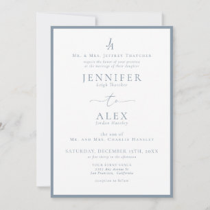 Classic Elegant Monogram Wedding Einladung
