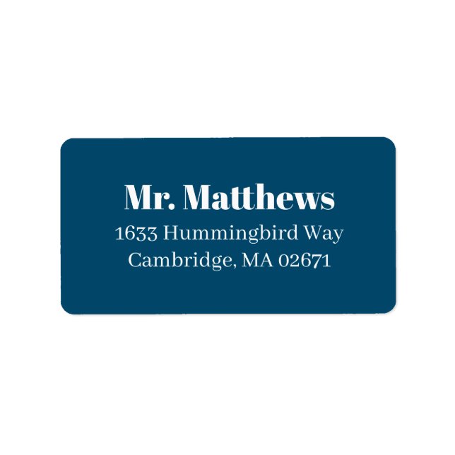 Classic Elegant Navy Blue Wedding Adressaufkleber (Vorne)