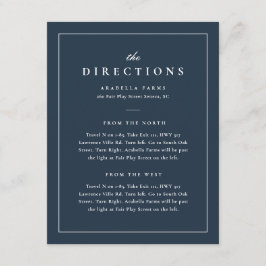 Classic Elegant Navy Blue Wedding Directors Begleitkarte