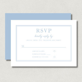 Classic Elegant Powder Blue Script Wedding RSVP Karte