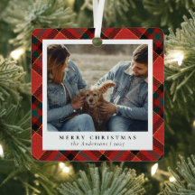 Classic Elegant Red & Green Christmas Couple Foto