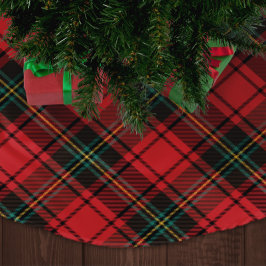 Classic Elegant Red Tartan Weihnachten Polyester Weihnachtsbaumdecke