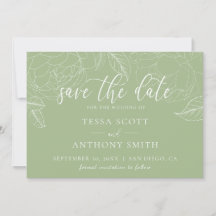 Classic Elegant Sage Green Script Wedding