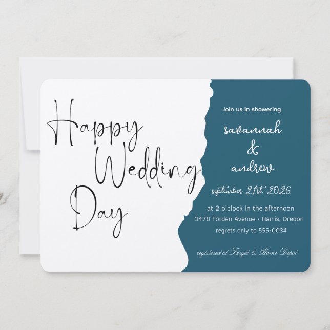 Classic Elegant Script Hochzeit Einladung (Vorderseite)