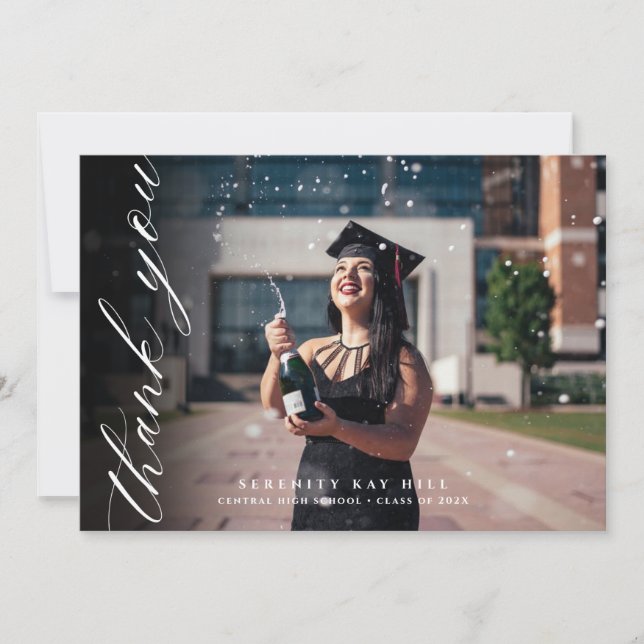 Classic Elegant Script Vielen Dank Dankeskarte (Vorderseite)