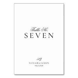 Classic Elegant Script Wedding Tischnummer
