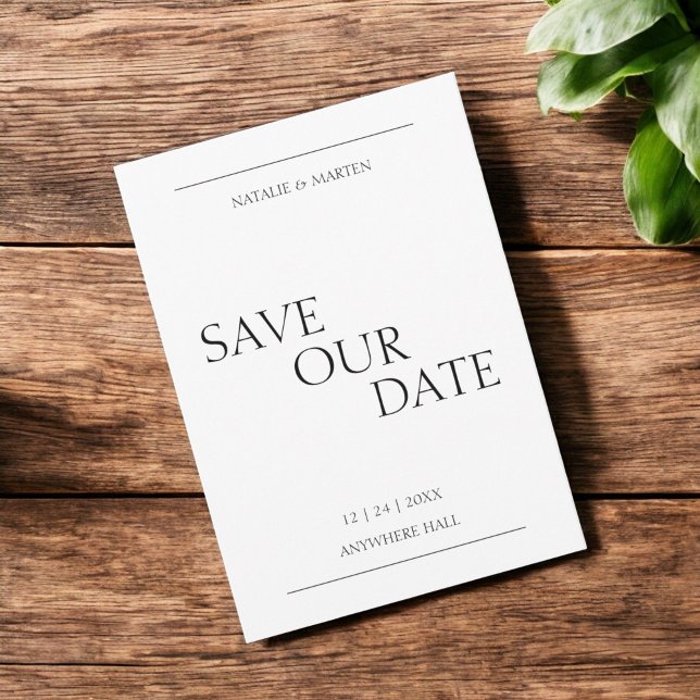Classic Elegant Simple Modern Minimalistisch Typog Save The Date (Von Creator hochgeladen)
