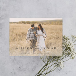 Classic Elegant Typografy Names Foto Wedding Sav Magneteinladung