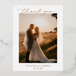 Classic Elegant Wedding Vielen Dank Folie Einladungspostkarte